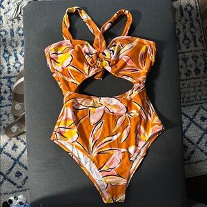Swimwear Floral Orange Swimsuit